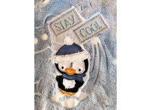 Stickdatei - Winterfreunde Doodle Appli Pinguin